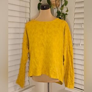 Black Crane Mustard Yellow Blouse
